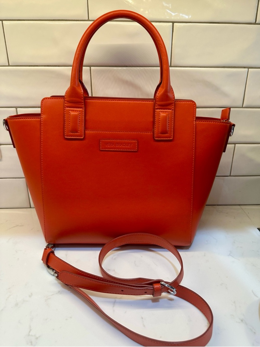 Vera Bradley Poppy Red Satchel with Crossbody Strap
